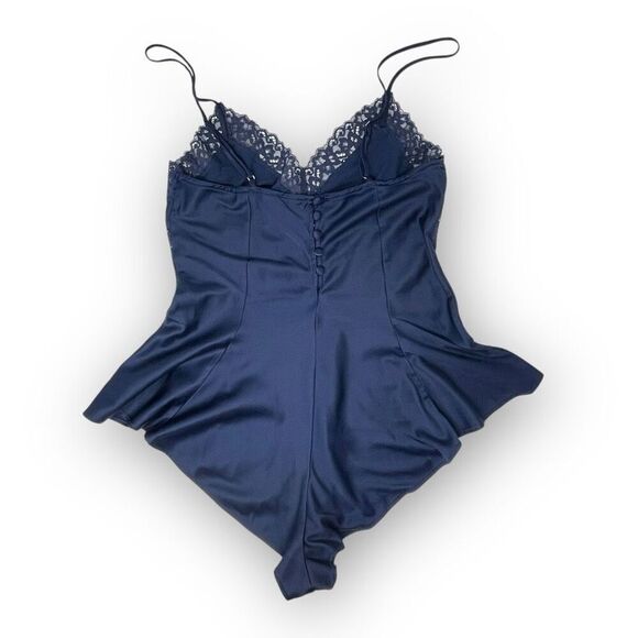 Victoria’s Secret Lace Keyhole Cutout Lingerie Romper One Piece Teddy Blue XS - Picture 6 of 12